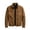 Coffee, variant on Rexolia Men’s Jacket Slim Fit Washed Fabric Multi Pocket Workwear Stand Collar Zip Army Green L