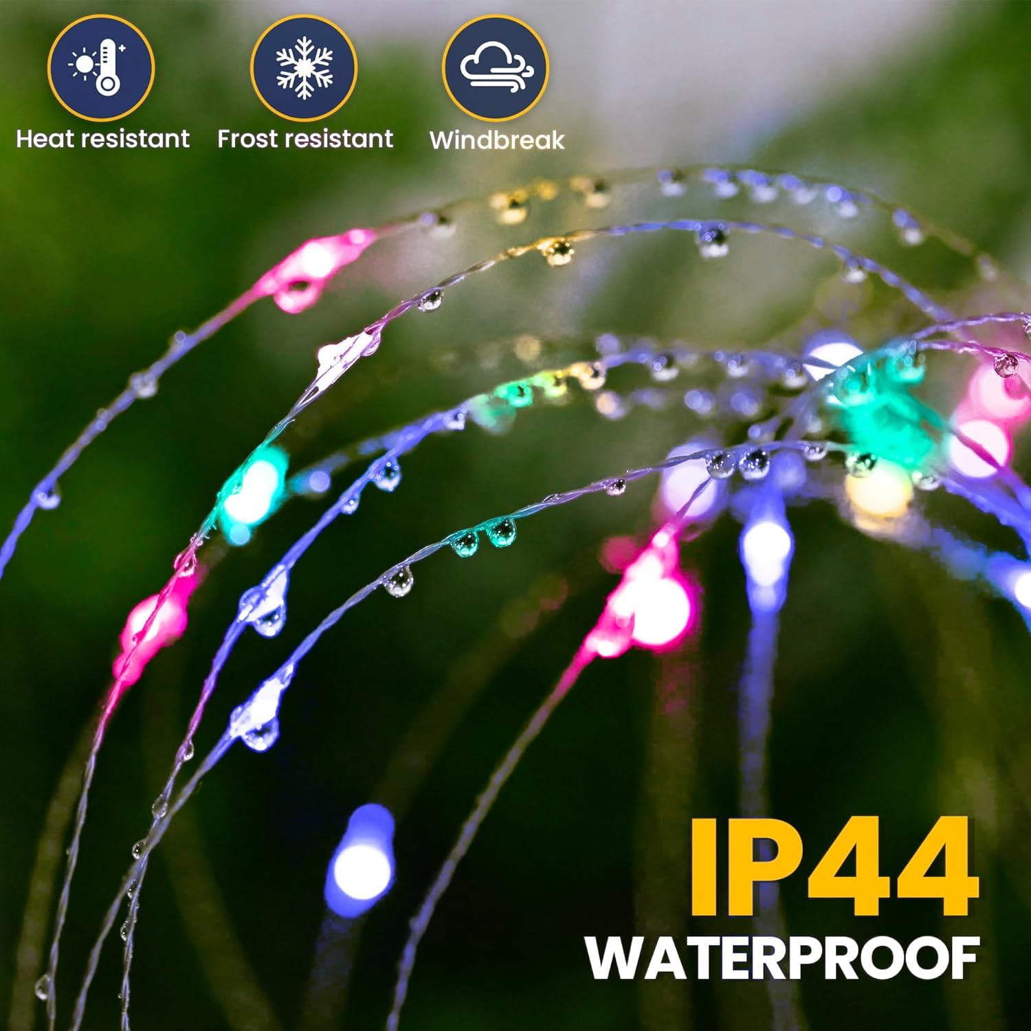 60-480LED Garden Decor Outdoor Lights, Solar Garden Lights for Christmas Outside Fairy Firework Decorative,Solar Powered for Yard Pathway Flowerbed Planter Balcony Patio Decor (Multicolar