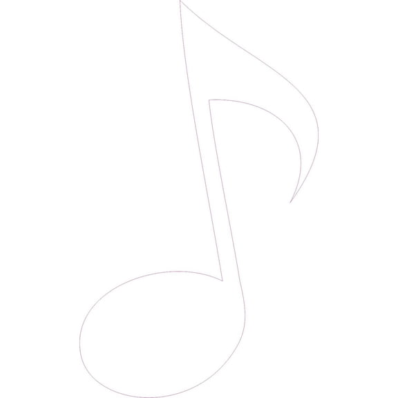 3in x 5in White Eighth Note Sticker