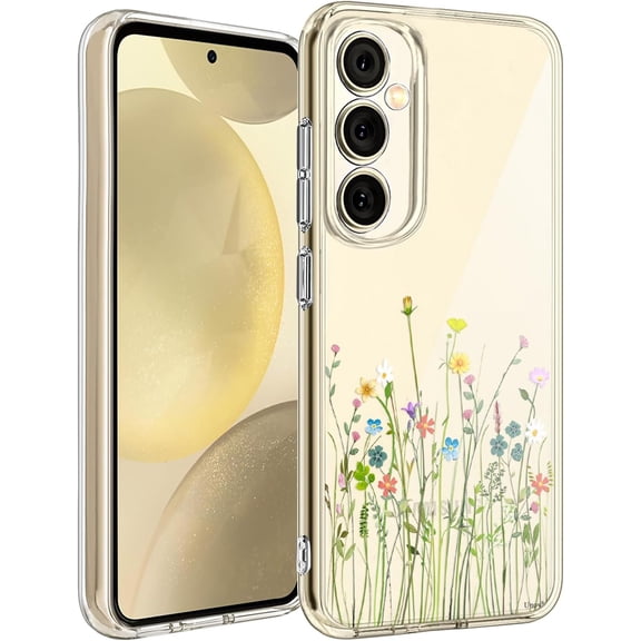 Case for Galaxy S25 Plus Galaxy S24 Plus Case Clear with Design Soft TPU Shock Absorption Slim Embossed Pattern Protective Back Cover 6.7 inch (Flower Bouquet)