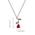 thumbnail image 3 of Clearance Jewelry Under $5 VerPetridure Three-dimensional oil drop red rose pendant necklace for women jewelry, 3 of 4