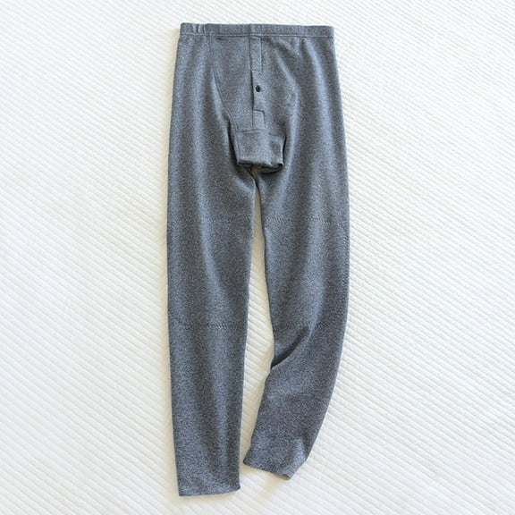 uublik Mens Thermal Pants Cold Weather Long Johns Bottoms Base Layer Cold Weather Fleece Lined Leggings, Dark Blue