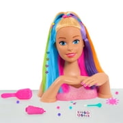 Just Play Barbie Rainbow Sparkle Deluxe Styling Head, Blonde Hair, Kids Toys for Ages 3 Up, Gifts and Presents