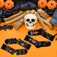 thumbnail image 5 of 2 Pairs Sugar Skull Socks Halloween Crew Socks Casual Cotton Socks Novelty Funny Footwear for Mexico Day of The Day, 5 of 7