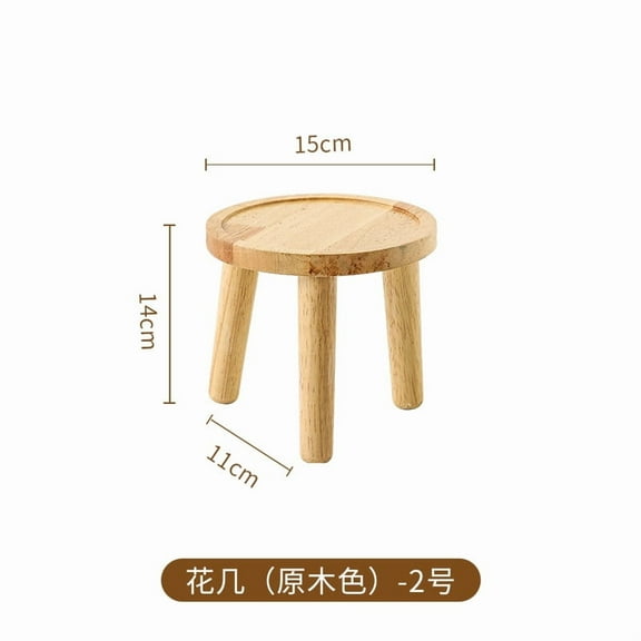 Wooden Plant Stool Display Stand Round Flower Pot Holder Decorative Plant Stand Small Wood Plant Riser Planter Supports For Indoor Home Decor