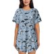 thumbnail image 1 of Fotbe Dolphins Conjunto de Pijama Estampado para Mujer, 2 Piezas, Ropa de Dormir con Camiseta de Manga Corta y Shorts Suaves-XX-Large, 1 of 6