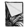 thumbnail image 2 of Japanese Soft Flannel Fleece Blanket, Ink Art Style Waves in Urban Minimalist Watercolor Theme Print, Cozy Plush for Indoor and Outdoor Use, 50" x 70", Grey Charcoal Grey and White, by Ambesonne, 2 of 5