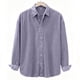 thumbnail image 4 of pstuiky manga larga para hombre, Camisa informal de pana de color liso con cuello abotonado y manga larga para hombre Tops de talla grande para hombre m, 4 of 7