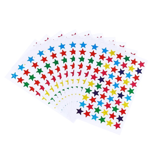 Uxcell 1200 Pcs Star Reward Stickers, 20 Sheet Sparkling Self Adhesive Colorful Sticker, Multicolored