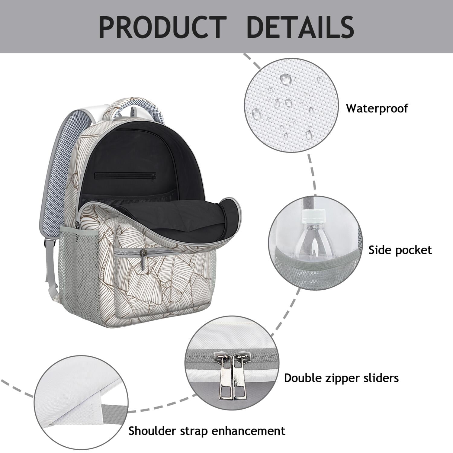 Earthy Aesthetic Waterproof Backpack - Ergonomic Design & Durable for Teens