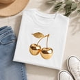 thumbnail image 3 of Golden Cherry Graphic T-Shirt, Unisex Classic Fit Crew Neck Tee, 3 of 9