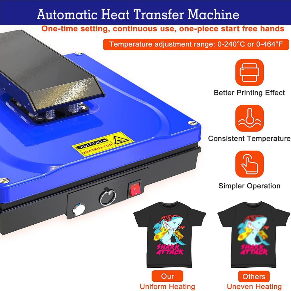 Auto Heat Press Machine, 15x15 Multifunctionanl Sublimation Digital Heat  Transfer Machine for T Shirts Printer Machine Designed for Home 