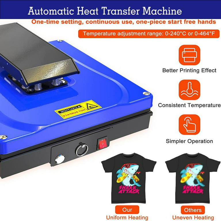 GYGDT Auto Heat Press Machine 15x15 for T-Shirts with 4 Smart Customizable  Memory Temp & Time Settings Automatic Open Sublimation Heat Press for