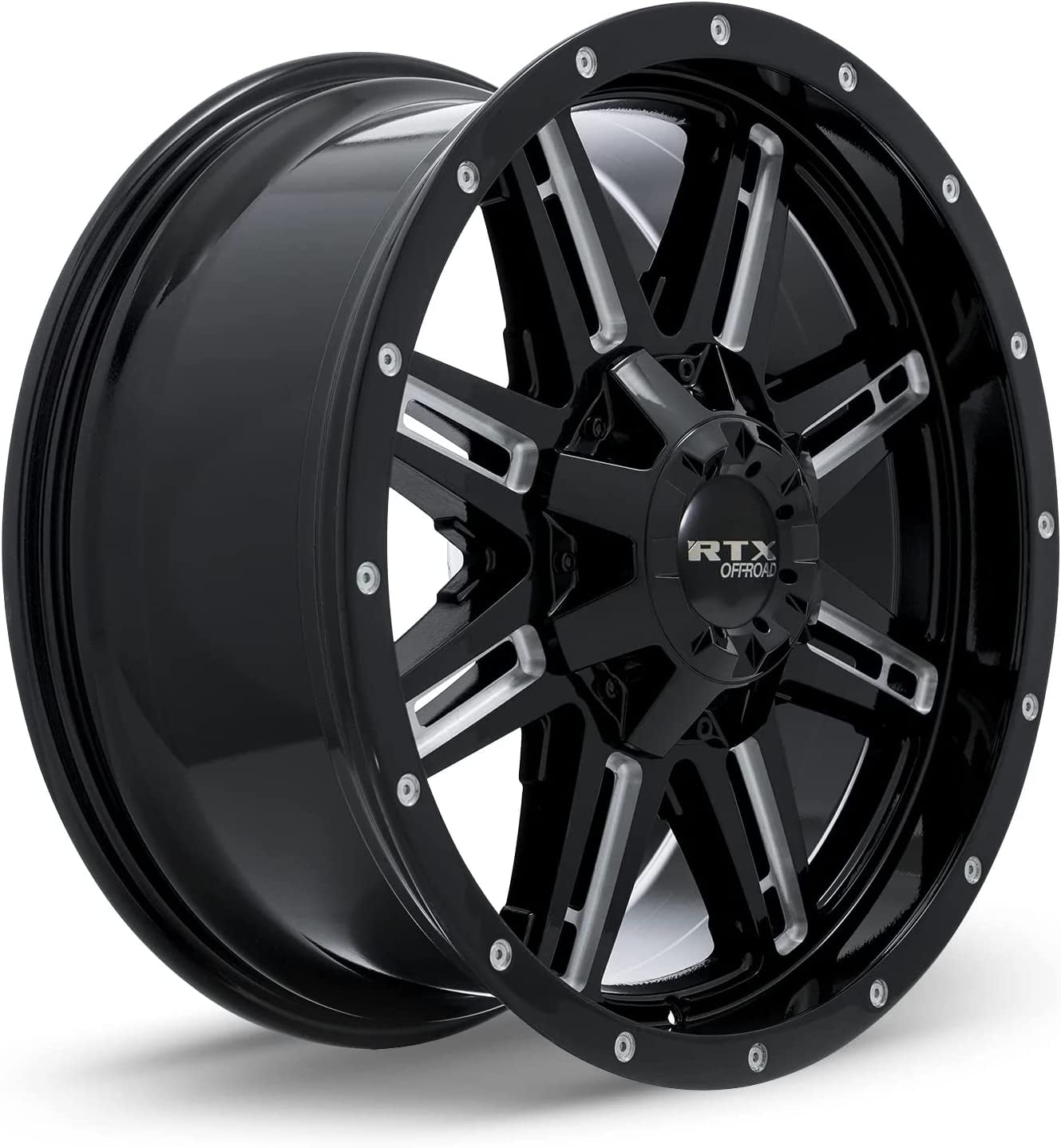 RTX Ravine 17x8 6x135/139.7 ET10 CB87.1 Gloss Black Milled Wheel