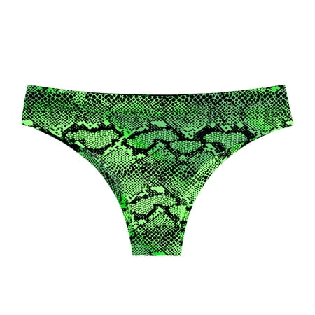 Women Sexy Seamless Underwear Lingerie See-Through Low-Waist Panties Zebra-Stripe Thong Sexy Leopard Briefs Personal Transparent Underwear