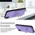 thumbnail image 7 of for iPhone XR PU Leather Case, Wallet Case with Ring Stand Kickstand Shockproof Protective for Women Girls Card Holder Slot Stand Shoulder Strap Case for iPhone XR, Purple, 7 of 7