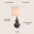 thumbnail image 6 of JONATHAN Y Anya 20.5" Mini Glass LED Table Lamp, Gray, JYL1028A, 6 of 9