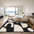 thumbnail image 3 of ODIKA 9'x12' Washable Area Rug Non-Slip, Chair-Friendly Black White Geometric Abstract Art Design Contemporary Shapes and Balanced Visual for Dining Room, Basement, Large Office, 3 of 7