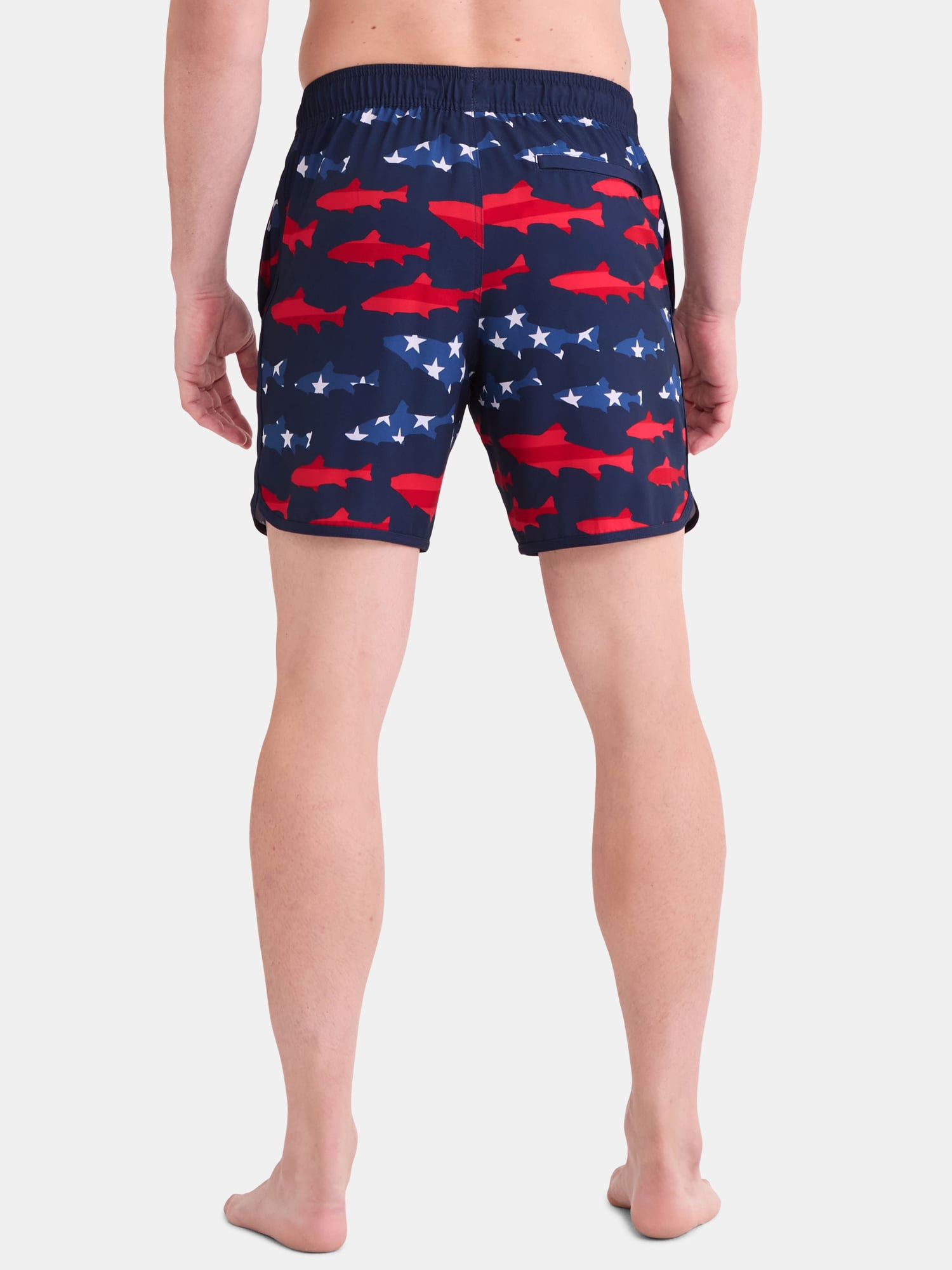 George Men's & Big Men's Dolphin Hem Swim Trunks, 7" Inseam, Size XS-3XL