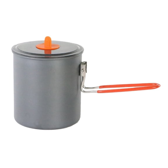 Anodized Aluminum Pot Folding Handle Pot Travel-Friendly Cookware Efficient Outdoor Equipment Bushcraft Capacity 1L