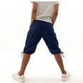 thumbnail image 5 of Vamuko Cargo Shorts for Women Knee Length Baggy Bermuda Shorts 2026 Summer Drawstring Casual Short Loose Fit Plus Size Capri Shorts with Pockets Navy S, 5 of 9