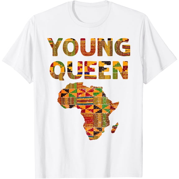 Cool Kente Cloth Art Kids Girls African Print African Queen T-ShirtMen and women, Black T-shirt, size: Extra large S-4XL