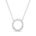 thumbnail image 3 of IGI Certified Lab Grown Diamond Open Circle Pendant Necklace for Women | Round Cut Diamond Necklace with 18 Inch Cable Chain 14K Solid White Gold F-G, VS-SI Quality (0.33 Ctw), 3 of 5