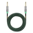 thumbnail image 2 of Clef Audio Labs Guitar Cable 6.35mm TS to 6.35mm TS, Black Chrome Zinc Alloy Shell/Green Braided -20F-1PK, 2 of 5
