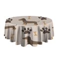 thumbnail image 5 of Dachshund and Paws Round Tablecloth 60"x60",Wrinkle Wipeable Table Cloth for Kitchen Dining Room Picnic Patio Party, 5 of 6