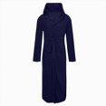 thumbnail image 4 of NOLDARES Men's Bathrobe Lightweight Kimono and Hooded Robes Breathable Bath Robe, Classic Plus Size Robe with Pockets for Shower Spa Lounge & House(H224-Navy), 4 of 5