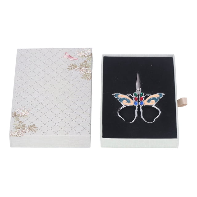 Vintage Bordado Tijeras mariposa forma Acero inoxidable incisivo punta detalle tijeras para Costura