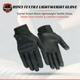 thumbnail image 2 of Daniel Smart Men’s Textile Gloves – Motorcycle Gloves with soft knuckle and Goatskin Leather Palm and Touch Screen Fingertips, 2 of 6