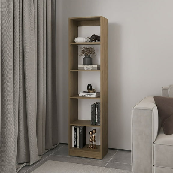 Display Shelves Verdi Bookcase Eco, 5 Shelves, Macadamia/White Manufactured Wood,Shelving Units