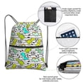 thumbnail image 3 of Naloa Funny Dinosaurs on Stripes Drawstring Backpack String Bag Cinch Water Resistant for Gym Shopping Sport Yoga, 3 of 6