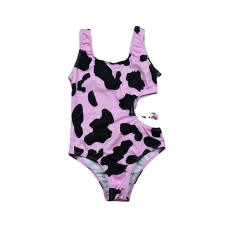 

Ruffle Butts Swim Suits Girls Onepiece Cow Prints Sport Bikini Set Swimwear Bathing Suits For Girls Size 160