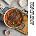 thumbnail image 4 of CAROTE 4.5QT Enamel Cast Iron Dutch Oven,9.5"Round Soup Pot with Lid, Induction Compatible，Blue, 4 of 9
