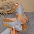 thumbnail image 4 of Norvail Womens Platform Wedge Sandals,Cork Wedges HeelsSlip On Platform Slides Sandals, Comfortable Open Toe Casual Dressy Summer Going Out Shoes, 4 of 6