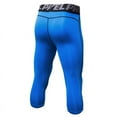 thumbnail image 2 of Men 3/4 Compression Tights Quick Dry Sport Running Legging for Fitness Sports Jogging Running (Blue, M), 2 of 7