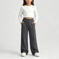 thumbnail image 7 of vzibsiv Boys Girls Sweatpants Wide Leg Fleece Lined Elastic Waist Pants with Pockets School Casual Trousers Dark Gray 12-13Y, 7 of 7