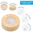 thumbnail image 3 of PATIKIL 2.4 Inch Wooden LED Light Base, 2pcs Wood Light Display Base Stand Lighting with Switch for 3D Crystal Glass Aroma Stone Art, Colorful Light, 3 of 7