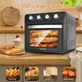 thumbnail image 5 of Plum Chef 27.5QT Air Fryer Toaster Oven Combo, 6-in-1 Countertop Convection Oven with Air Fry, Bake, Broil, Toast, Warm & Dehydrate, Includes Tray & Rack, Family Size, Stainless Steel Door, Black, 5 of 9