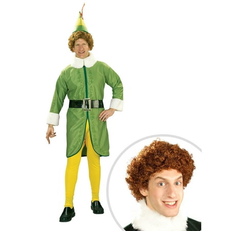 Men's Buddy the Elf Costume and Buddy the Elf Wig