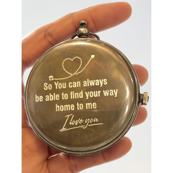 So You can Always Sundial Compass, to My Husband/to My Boyfriend/Back to Me Engraved Compass Valentines Day/Christmas Day, Romantic Gift