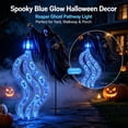 thumbnail image 6 of FeiBiQiuBi Halloween Soul Harvester Animated Garden Light, Solar Powered Grim Reaper Yard Stake with Flowing Blue LED Ghost Effect, Scary Skeleton Lighted Garden Stake for Front Yard, Porch & Walkway, 6 of 7