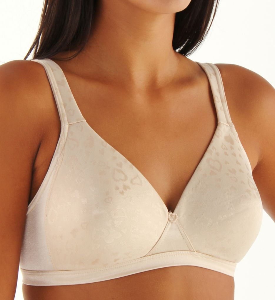 Playtex Womens Cross Your Heart Foam Lined Heart Jacquard Soft Cup Bra Full_Coverage 