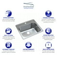 thumbnail image 7 of Transolid Trs_Mtsb252212-Mr2 Meridian 25" Drop In Single Basin Stainless Steel Utility, 7 of 7