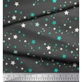 thumbnail image 2 of Soimoi Gray Georgette Viscose Fabric Stars Star Printed Fabric 1 Yard 42 Inch Wide, 2 of 3