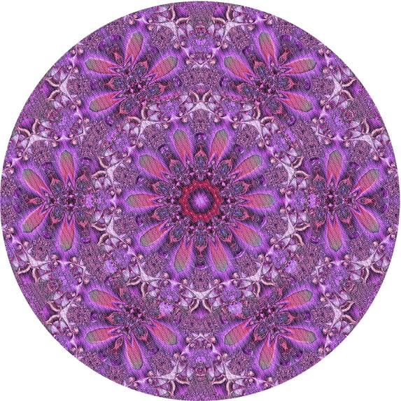 Ahgly Company Indoor Square Patterned Tyrian Purple Area Rugs, 3' Square