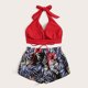 thumbnail image 4 of Bikini sólido con correa para mujer, Bikini con escote en V profundo, cómodo traje de baño dividido, traje de baño de dos piezas OAVQHLG3B Store lin121212, 4 of 4