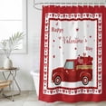 thumbnail image 6 of Valentine's Day Shower Curtain Set - 72" x 78" Washable Bathtub Curtain with 12 Hooks, Love Heart Truck Modern Art Waterproof Fabric Stall Shower Curtains for Bathroom/Bathtub Décor, 6 of 6
